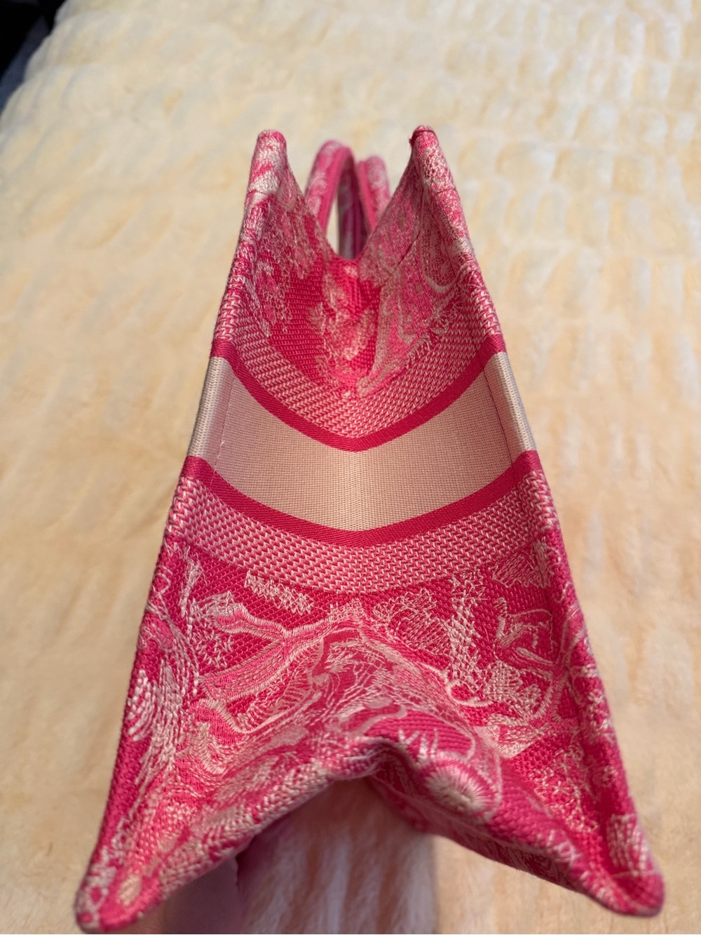 Pink Graphic Canvas Tote Bag with Top Handles - Picture 4 of 7